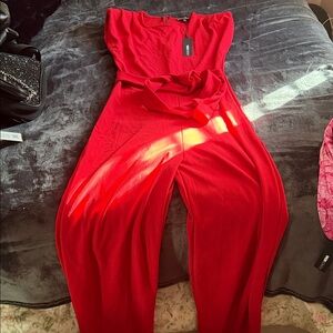 Fashion Nova Vibrant Red Jumpsuit
